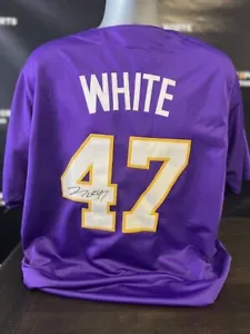 LSU Tigers Tommy weiß signiertes Trikot mit JSA COA 1 - Bild 1 von 1