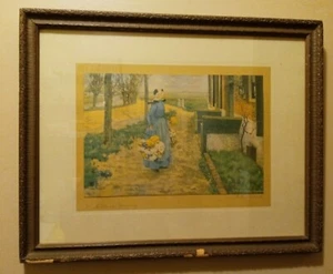 Antiker gerahmter LithoDruck - A Holland Morning - signiert Hitchcock 19 1/2 x 15 1/2 - Bild 1 von 12