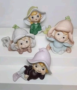 Vtg HOMCO Pixie ELVES Fairies Gnomes Figurines 5213 5615 Sets Lot of 4  - Picture 1 of 10