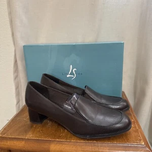 Lifestride 90s Y2K Brown Leather Lug Joy Womens Mules Penny Loafer Bratz 7.5 - Picture 1 of 10