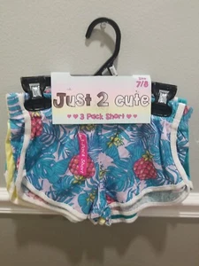 JUST 2 CUTE GIRLS 3 PACK SHORTS MULTICOLORED SIZE 7 / 8 NEW WITH TAGS #3 - Picture 1 of 9