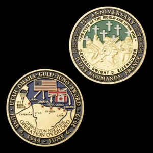D-Day 75th Anniversary Challenge Coin Collectable Commemorative Military - Bild 1 von 10