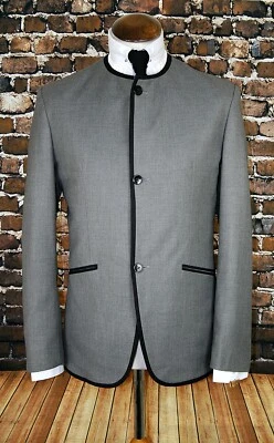 Mod Beatles Collarless Suit 3 Button Suit Slim Fit retro ringo 1960's Suiting - Image 1 of 4
