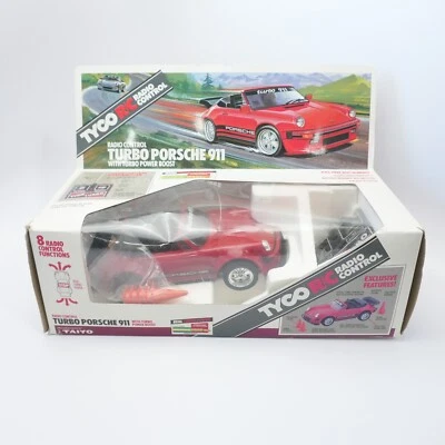 Vintage Taiyo Tyco R/C Porsche 911 Turbo Radio Control Controlled Car w Box 1988 - Image 1 of 4