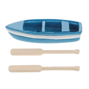 1 Satz Mini Schlauchboot Miniboot Small Fresh Decor Paddles Model Figurines Neu - Bild 1 von 12