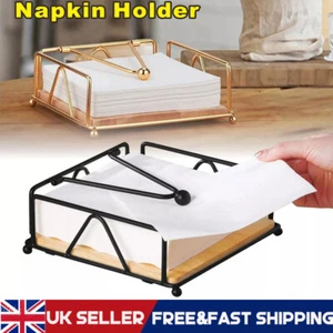Table Tissue Storage Holder Napkin Organizer Dining Metal Countertop Storage Box - Picture 1 of 14