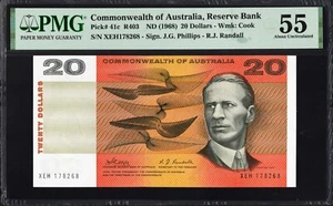 Australia 20 Dollars P41c R403 1968 Phillips Randall PMG55 aUNC NO FOLDS VISIBLE - Bild 1 von 2