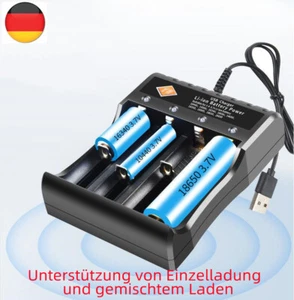 4 Slot LCD Akku Ladegerät USB Charger für AAA Li-Ion Lithium Batterieladegerät - Bild 1 von 8