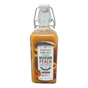 Fresh Press Farms Organic Peach Cider Vinegar Raw & Unfiltered The Mother, 16.4 - Picture 1 of 7