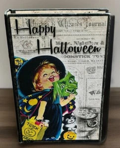 HALLOWEEN Retro Cute Witch Cat Faux BOOK Hidden Secret Stash Storage Box Journal - Picture 1 of 8