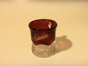 MINI TAZA DE VIDRIO RUBÍ FLASH DE COLECCIÓN MAXON 1944 - Imagen 1 de 5