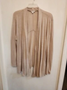 J Jill Pullover Damen ""Love Linen"" Cardigan offene Größe Large Beige - Bild 1 von 5