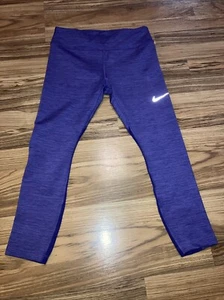 Nike Dri-Fit Leggings Women’s medium Purple Stretch Elastic Waist Running - Picture 1 of 5