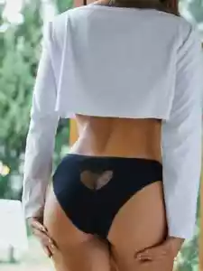 5 Pcs Heart Cutout Lace Bikini Panties – Soft, Breathable & Sexy Low Waist Under - Picture 1 of 8
