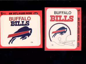 1980 Fleer Action BUFFALO BILLS Helm & Logo Sticker Set - Bild 1 von 1