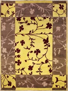 Rugstc 6.5x8 Senneh Gabbeh Gold Area Rug,Vegetable dye, Hand-Knotted,Wool Pile - Picture 1 of 5