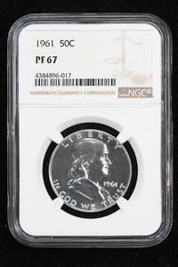 1961 Proof Franklin Half Dollar NGC PF67 38DS - Picture 1 of 4