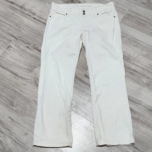 Abercrombie & Fitch Jeans Womens Size 6 Ivory Double Button Straight Leg Jeans - Bild 1 von 13