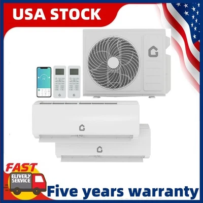 GRVEE 🔥20000 BTU Two-Zone Mini Split Air Conditioner 20 SEER2 208/230V AC and Heat