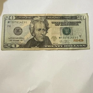 Broken Ladder $20 Dollar Note Fancy Serial Number  50761423 2013 Series - Picture 1 of 4