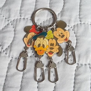 Vintage Disney Mickey & Friends Keychain - Mickey, Minnie, Donald, Goofy Clips - Picture 1 of 4