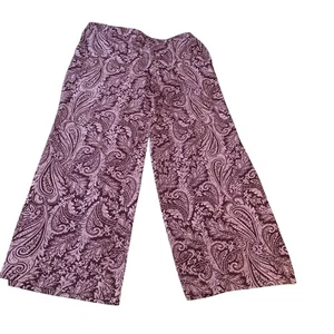 New York and Company Stretch Pull On Wide Leg Burgundy Hose L Taschen Büro - Bild 1 von 7
