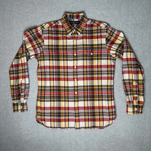 Polo Ralph Lauren Shirt Mens Medium Plaid Blue Yellow Red Button Long Sleeve - Picture 1 of 7