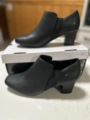 Botines East 5th negros para mujer talla 9M espuma viscoelástica cómodos con tacón Foto 1 de 4