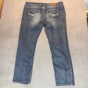 Jeans uomo BKE fibbia taglia 42L 42x32 Derek gamba dritta blu denim elasticizzato - Foto 1 di 10