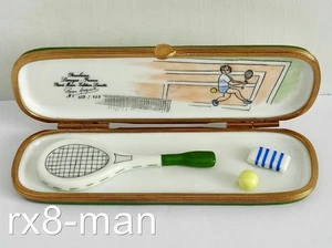 SUPERB RARE LIMOGES PORCELAIN TENNIS BOX BY PIERRE ARQUIE LTD ED No.039 of 750 - Picture 1 of 7