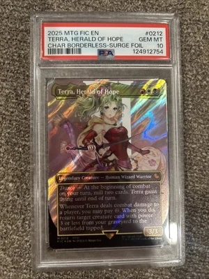 2025 MTG FINAL FANTASY COMMANDER SURGE FOIL #0212 TERRA, HERALD OF HOPE PSA 10 - Image 1 of 2