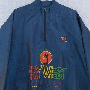 Vintage Surf Style Iridescent Windbreaker Jacket FITS 2XL Key West Florida 90s - Picture 1 of 8