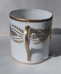 LEBON-HALLEY ANTIQUE PARIS PORCELAIN Cup c.1800s White Gold Monogramed Signed - Picture 1 of 12