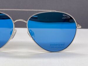 Jaguar Sunglasses men Polarized Mirrored Oval Pilot Silver Matt 37574