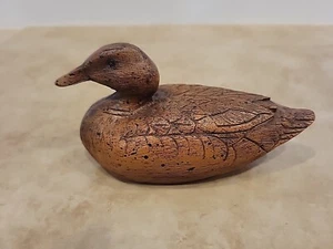 Small Duck Figurine 2.5" Tall, 5" Long, Brown - Picture 1 of 8