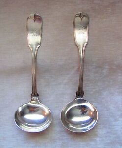 Antique Early American Coin Silver Sauce Ladles Henry Salisbury NY Circa 1835