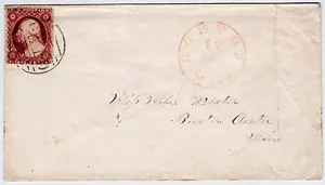 #26A-3 Centesimi 1857, 6L11e, "BOSTON 12 JAN Mass." grande griglia circolare "A PAGAMENTO" 1858 - Foto 1 di 2