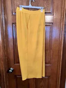 Eloquii Size 18 Wide Leg Mustard Yellow Pants - Picture 1 of 7