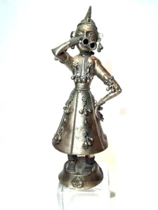 India Hindu metal musician figure with a flute - Picture 1 of 9