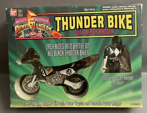 Mighty Morphin Power Rangers Thunder Bike with Black Ranger 1994 Vintage - Picture 1 of 11