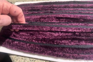 chenille rayon 5/8" trim with lip 1yd USA bordeaux - Picture 1 of 3