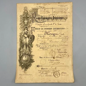 Foglio Congedo Illimitato Regio Esercito Italiano Verona 1889 - Picture 1 of 2