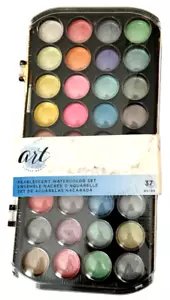 Juego de pinturas de acuarela nacarada American Crafts 36 colores y suministro de arte con pincel - Imagen 1 de 8