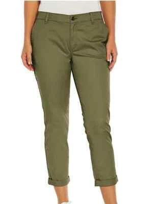 GAP Relaxed Girlfriend Pants Womens 8 Olive Green Chino Stretch NEW - Image 1 of 4
