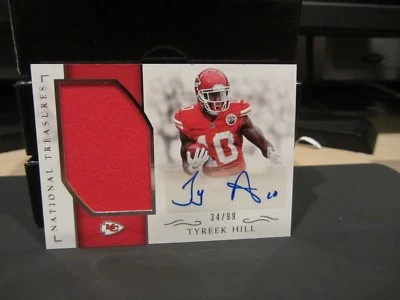 National Treasures Rookie Autograph Jersey Chiefs Tyreek Hill  34/99   2016 - Image 1 of 4