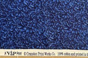 Cranston Cobalt Blue Layered Floral Pattern Cotton Fabric Remnant #8 - Picture 1 of 4