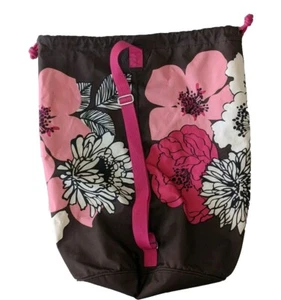 VERA BRADLEY MOCHA ROUGE Pattern Large Laundry Bag Pocket Drawstring Top - Picture 1 of 11