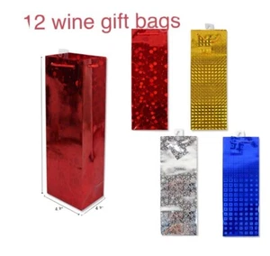 12 Pack Hologram Gift Bags 12 Wine Gift Bags 15” Gift Bags Hologram Wine Bags - Picture 1 of 3