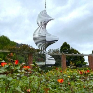 3D Wind Spinner Outdoor Yard Ornament Garden Metal Helix Spinners Hanging Decor/ - Picture 1 of 8