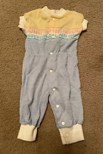 Vintage 1980s Era Baby Boys Romper Health-Tex Snaps on leg 3 Months Made in USA - Picture 1 of 6